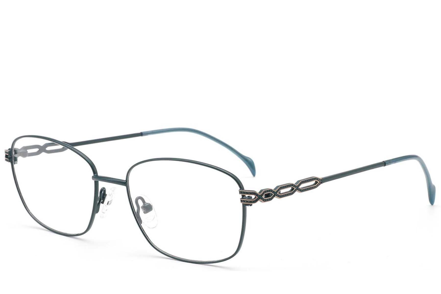 Rectangular Green Metal Glasses #BS2012-2830