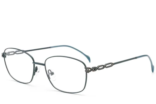 Lunettes rectangulaires en métal vert #BS2012-2830