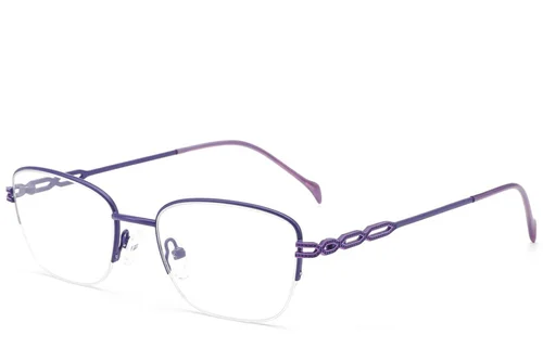 Lunettes semi-cerclées en métal violet #BS2012-2842
