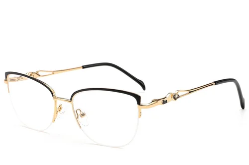 Lunettes semi-cerclées en métal noir #BS2012-2843