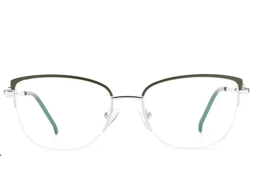 Lunettes semi-cerclées en métal vert #BS2012-2846