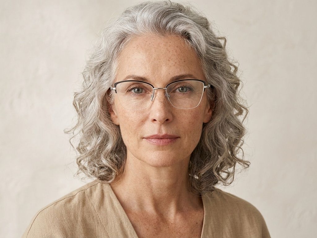 Semi-rimless Silver Metal Glasses #BS2012-2849