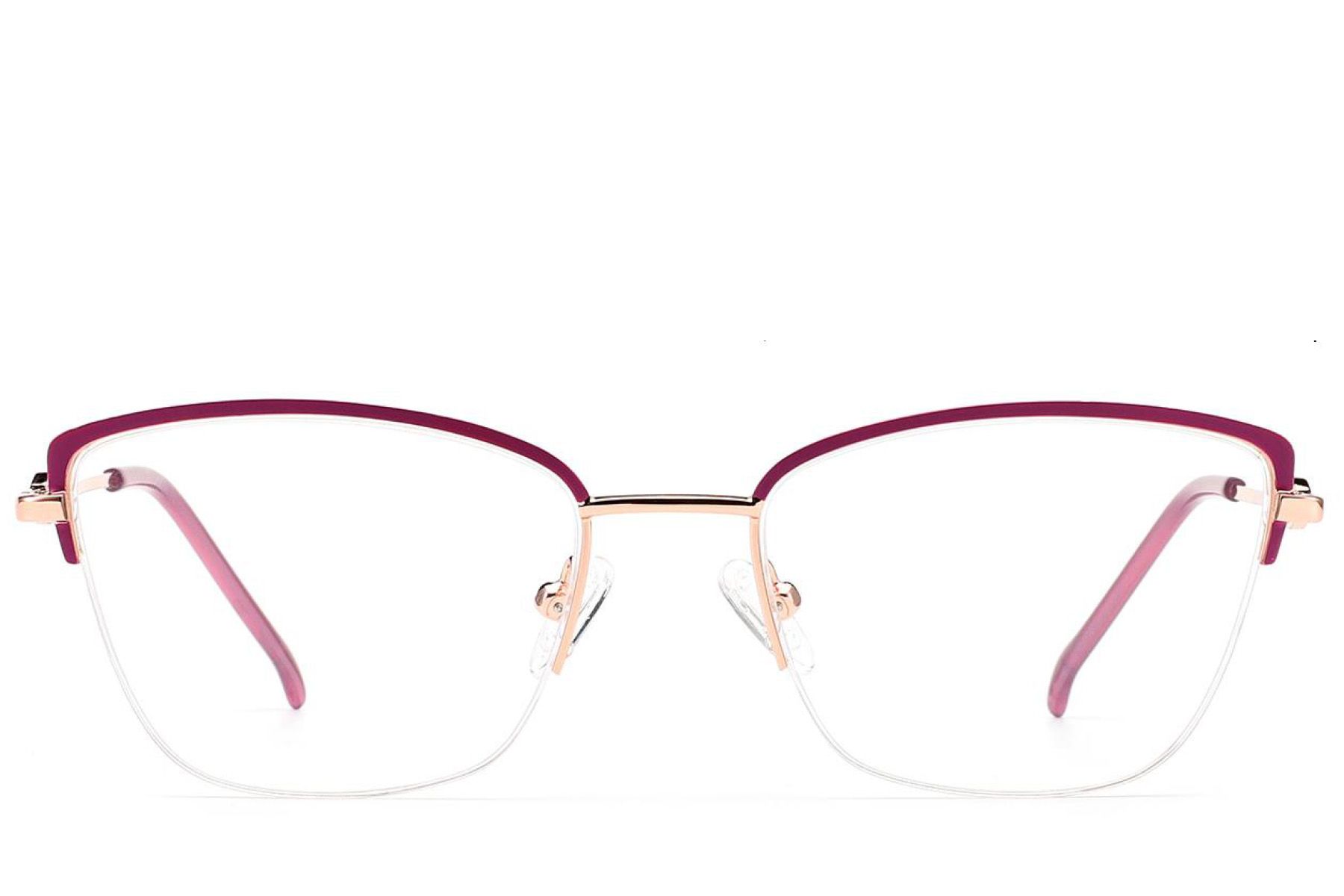 Semi-rimless Purple Metal Glasses #BS2012-2852
