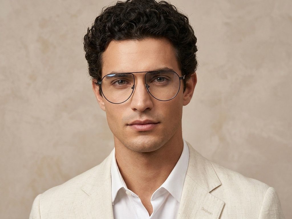 Gafas de aviador negras de metal #BS2012-2853