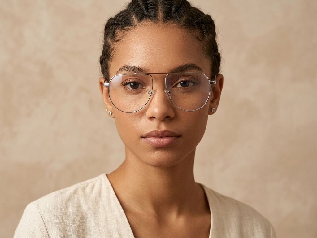 Lunettes aviateur en métal argenté #BS2012-2857