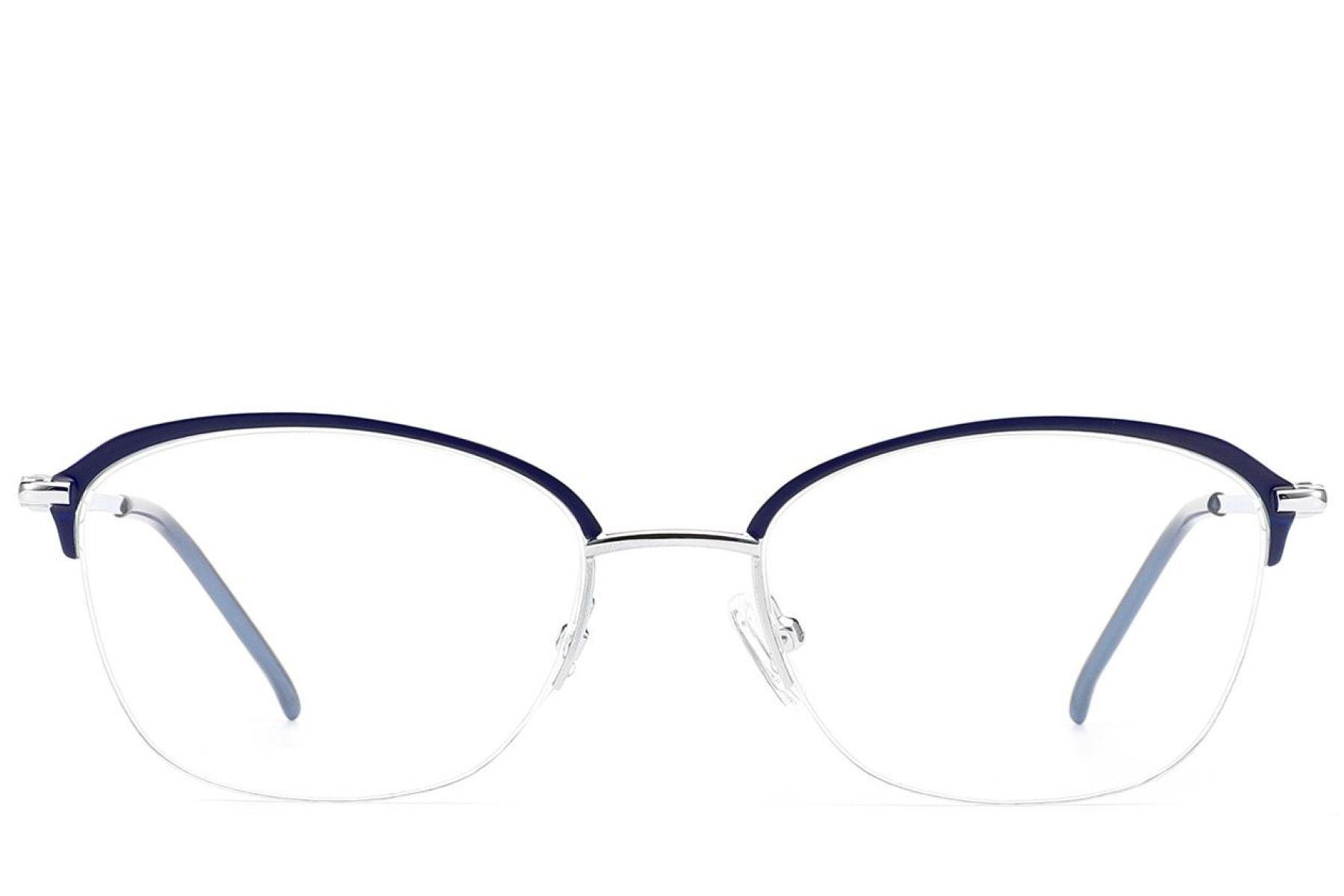 Semi-rimless Blue Metal Glasses #BS2012-2859