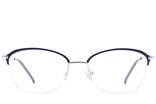 Lunettes semi-cerclées en métal bleu #BS2012-2859