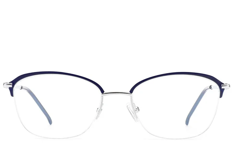 Semi-rimless Blue Metal Glasses #BS2012-2859