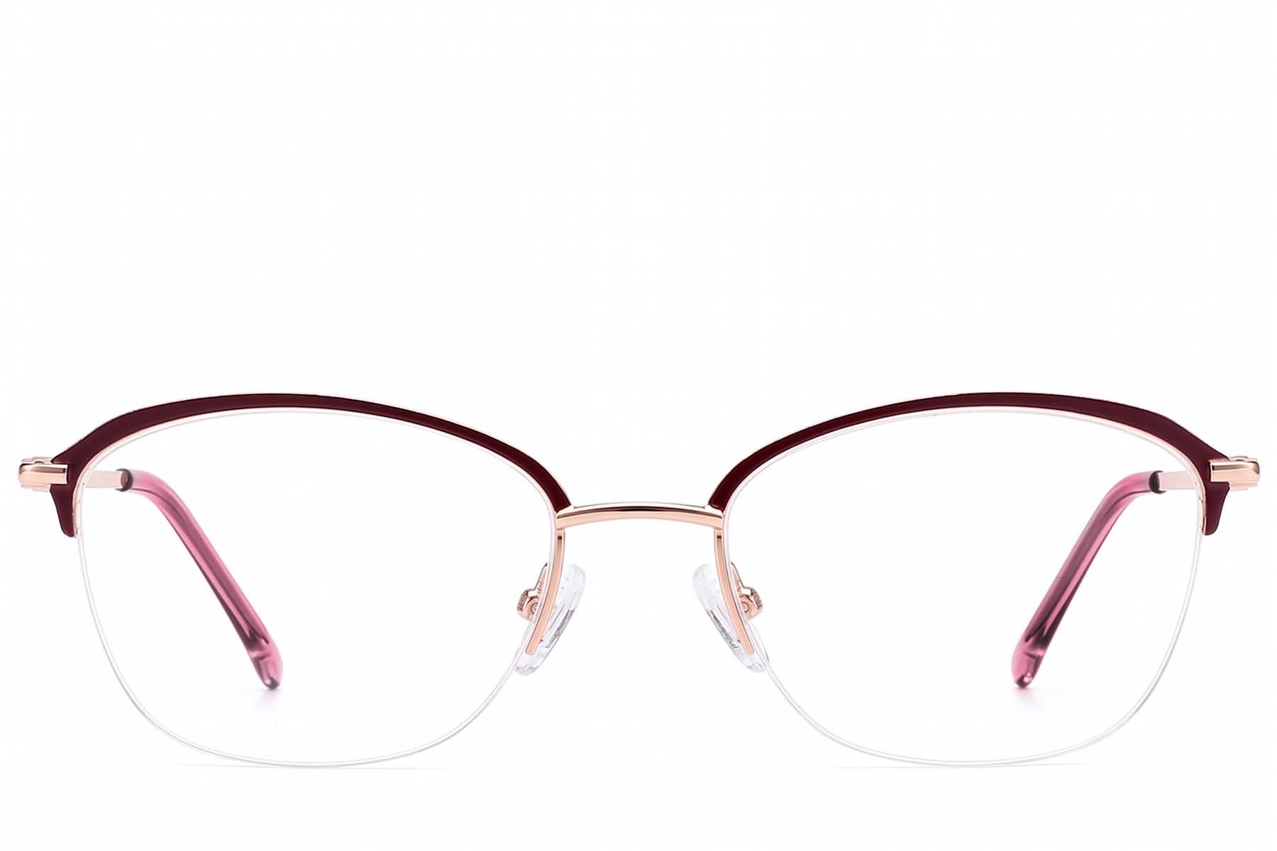 Gafas de metal morado con montura semi al aire #BS2012-2862