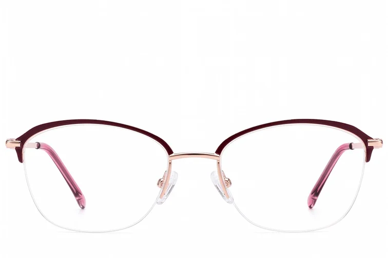 Gafas de metal morado con montura semi al aire #BS2012-2862