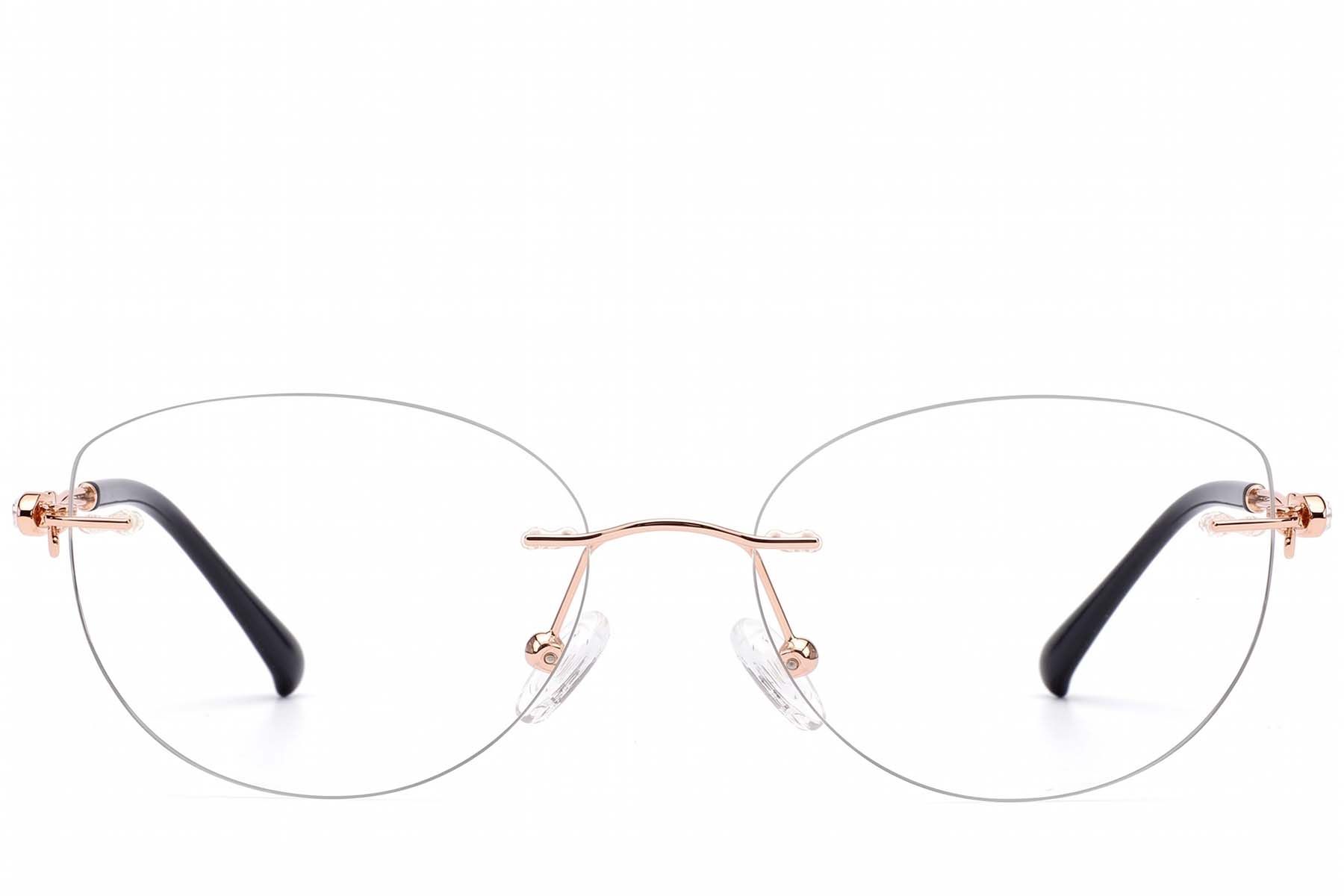Invisible Pink Metal Glasses #BS2012-2865