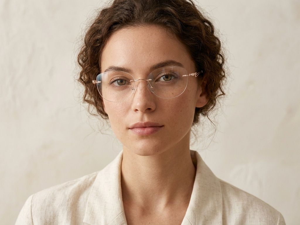 Invisible Pink Metal Glasses #BS2012-2865