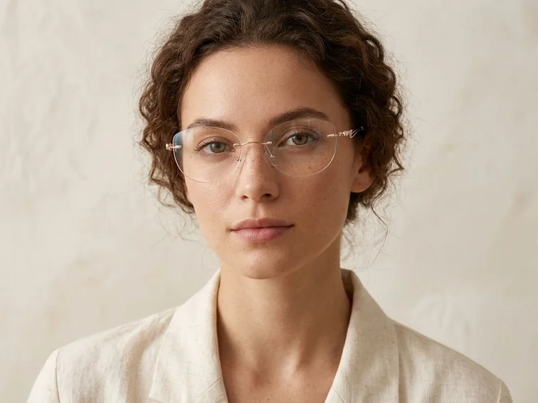 Invisible Pink Metal Glasses #BS2012-2865