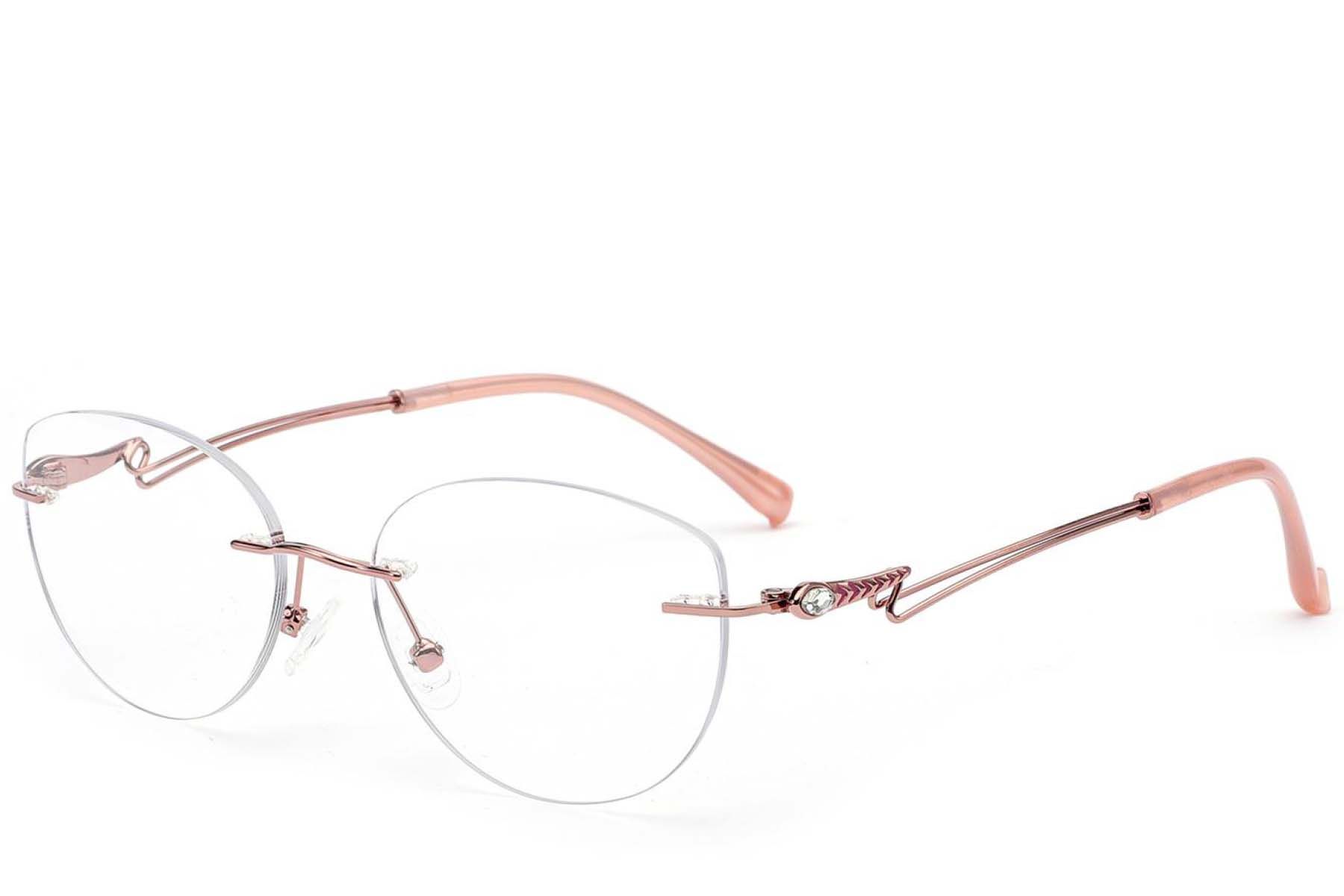 Gafas invisibles de metal rosa #BS2012-2866