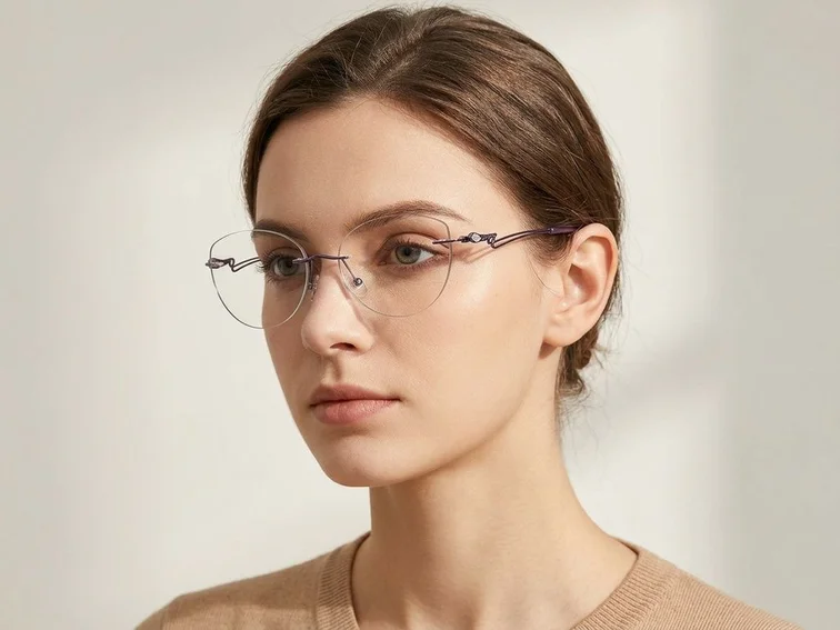 Invisible Purple Metal Glasses #BS2012-2867