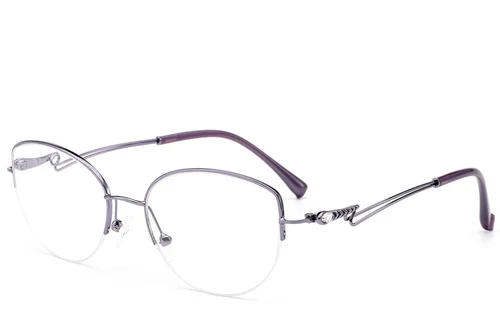 Lunettes semi-cerclées en métal violet #BS2012-2872