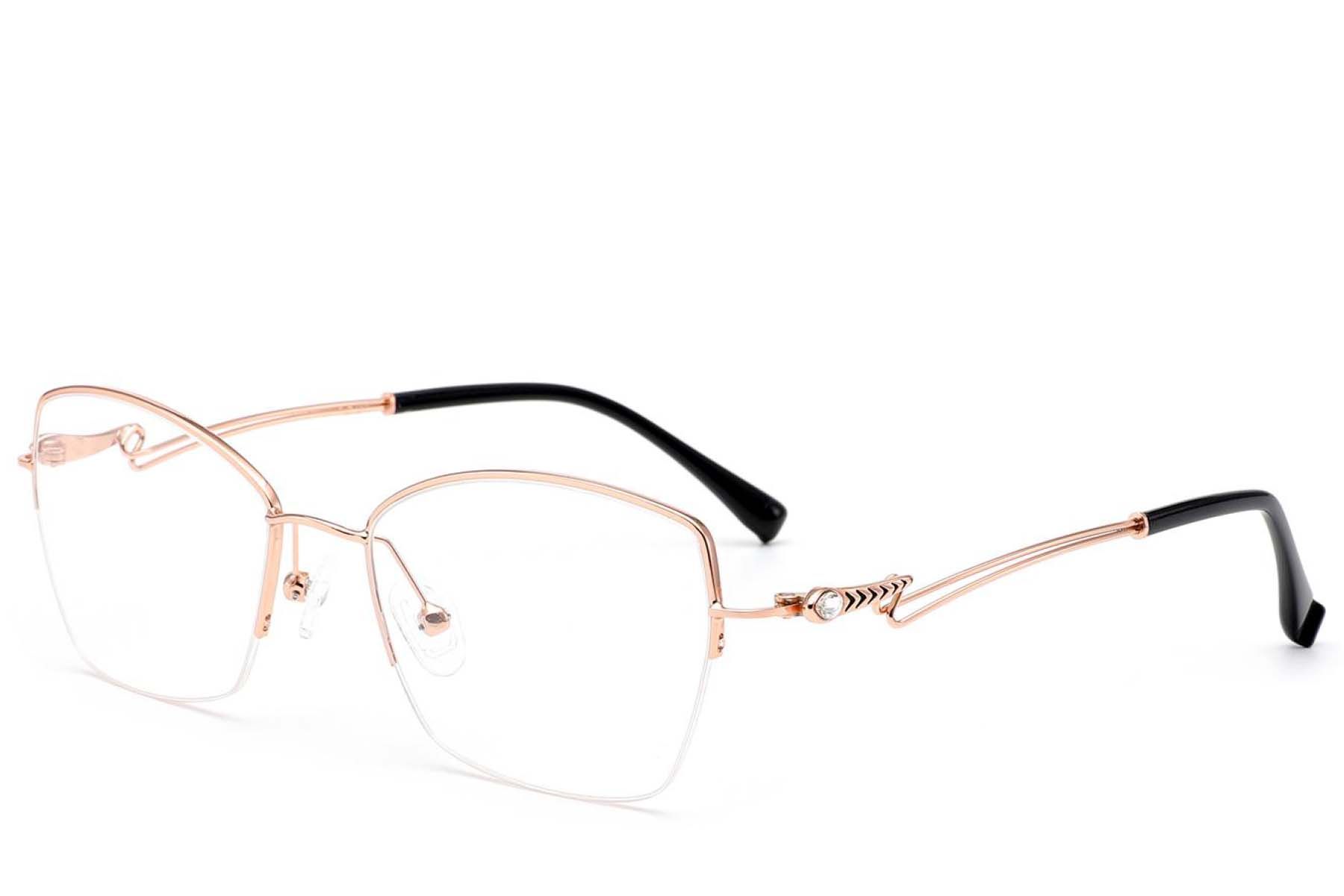 Gafas de metal rosa semi al aire #BS2012-2874