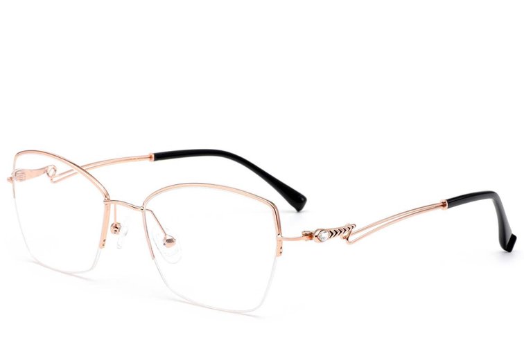 Gafas de metal rosa semi al aire #BS2012-2874