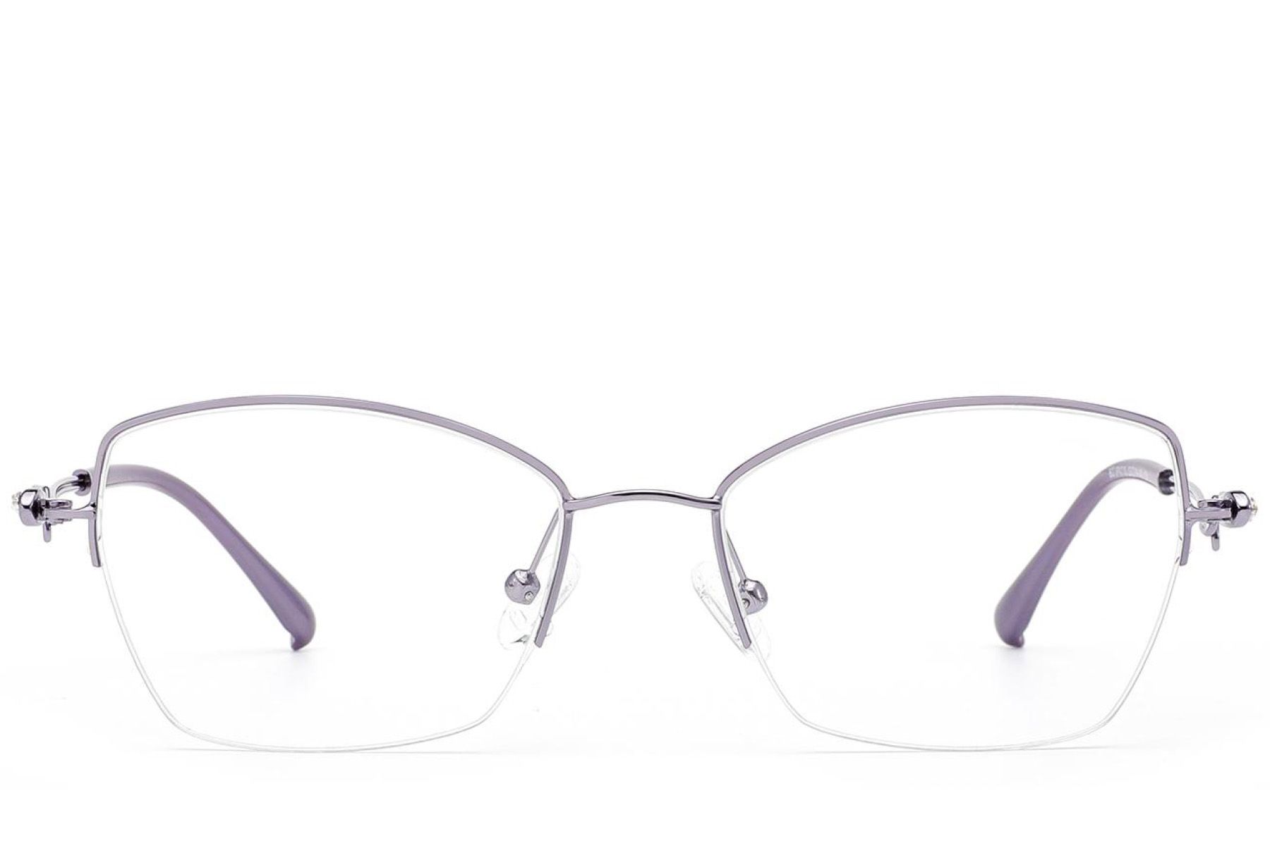 Semi-rimless Silver Metal Glasses #BS2012-2877