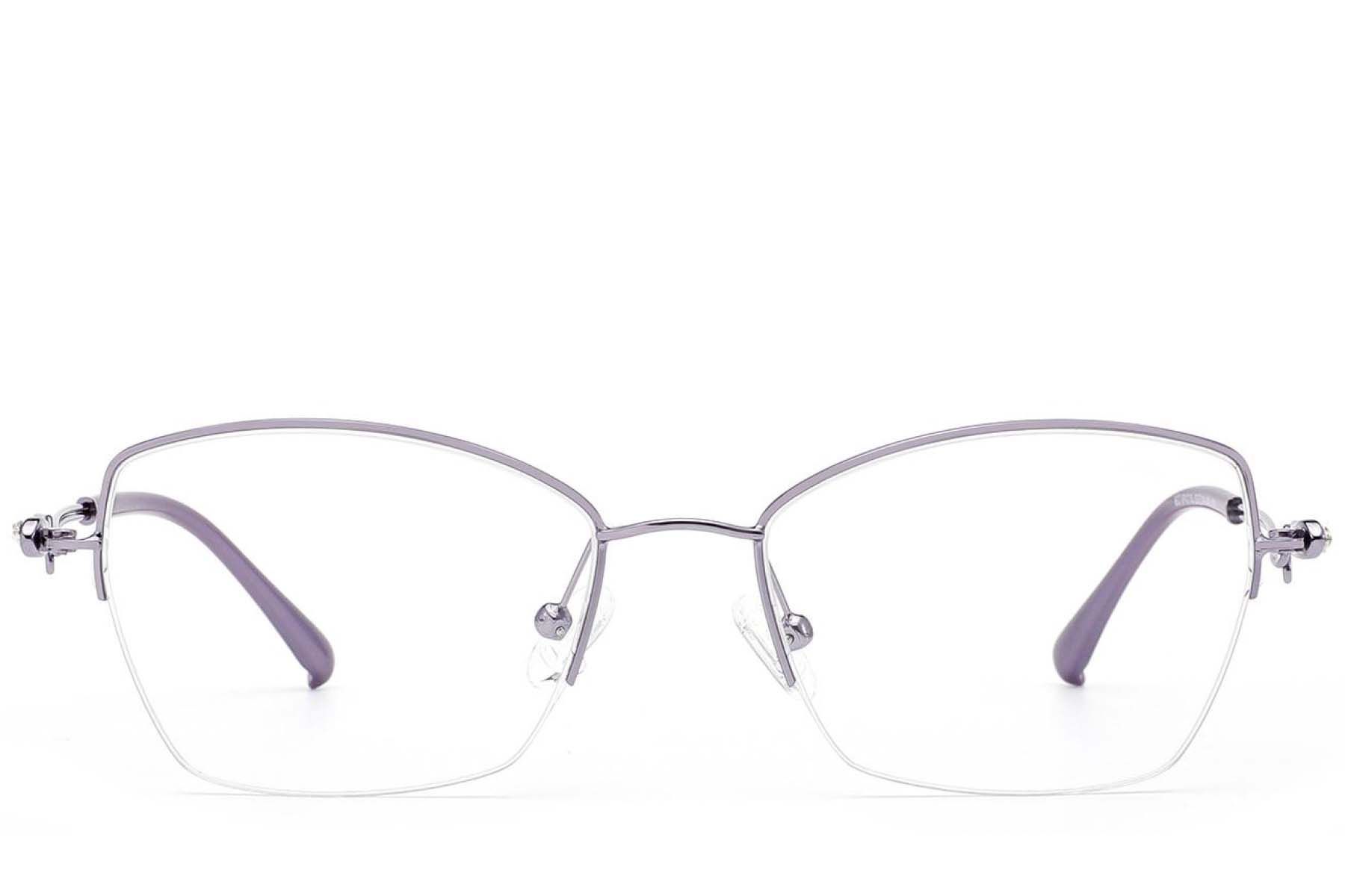 Halbrandlose silberne Metallbrille #BS2012-2877