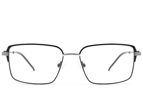 Lunettes rectangulaires en métal noir #BS2012-2881