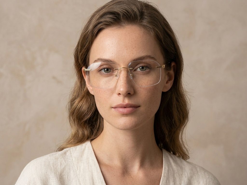 Gafas invisibles de metal dorado #BS2012-2884