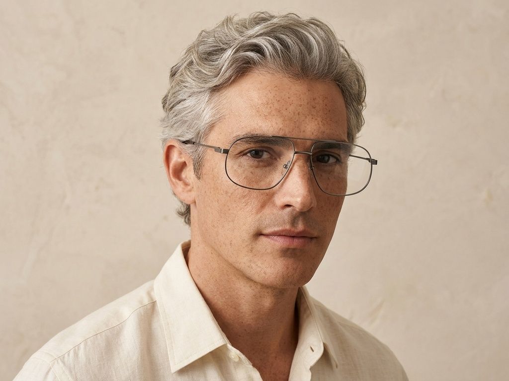 Gafas de aviador de metal gris #BS2012-2889