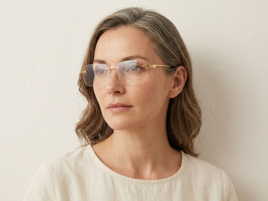 Gafas invisibles de metal dorado #BS2012-2894