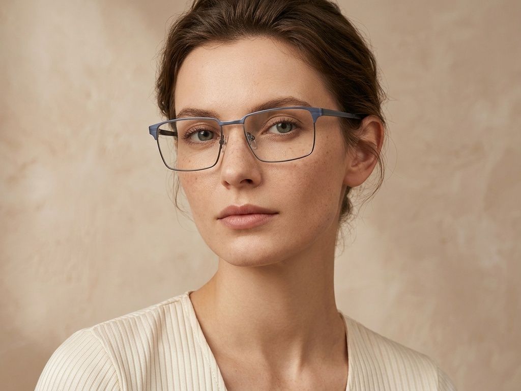 Rectangular Grey Metal Glasses #BS2012-2899