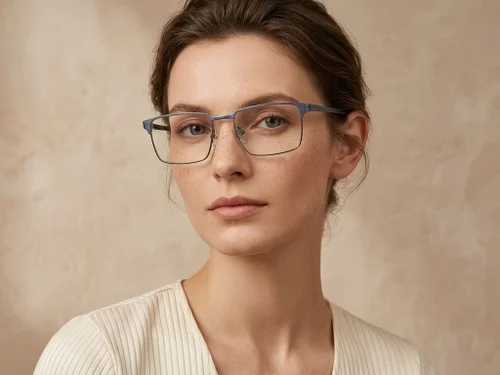Lunettes rectangulaires en métal gris #BS2012-2899