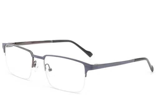 Lunettes semi-cerclées en métal gris #BS2012-2904