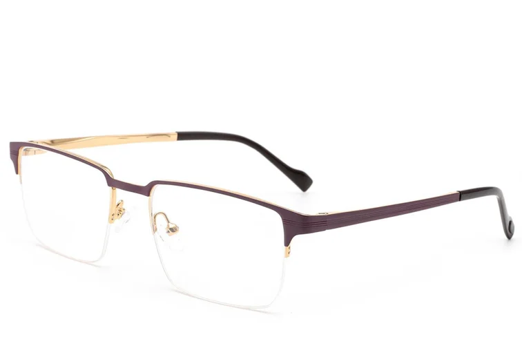 Semi-rimless Brown Metal Glasses #BS2012-2905