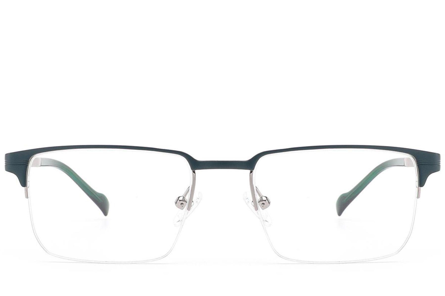 Semi-rimless Green Metal Glasses #BS2012-2906