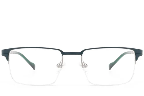 Lunettes semi-cerclées en métal vert #BS2012-2906