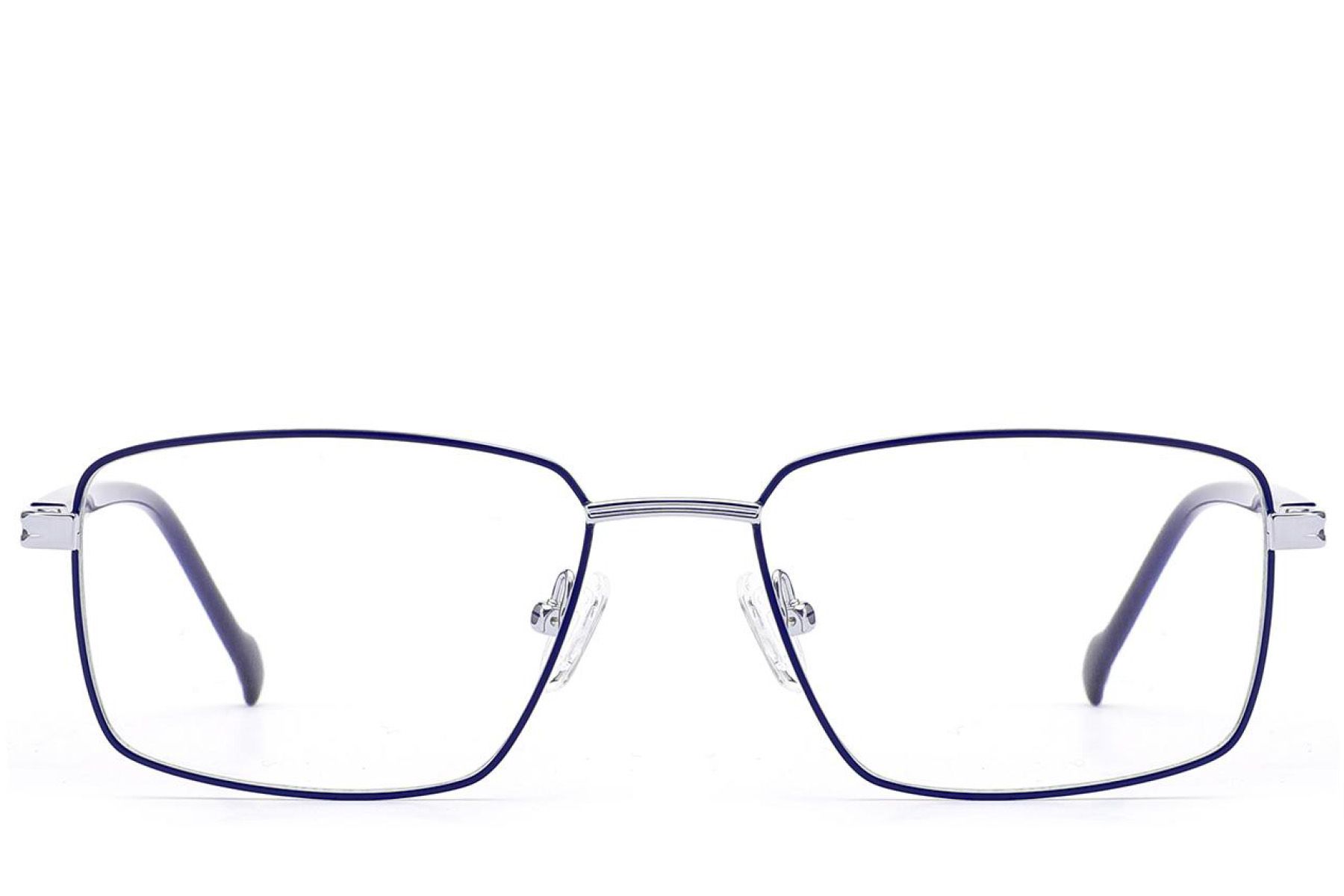 Rechthoekige blauwe metalen bril #BS2012-2912