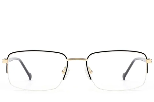 Lunettes semi-cerclées en métal noir #BS2012-2913