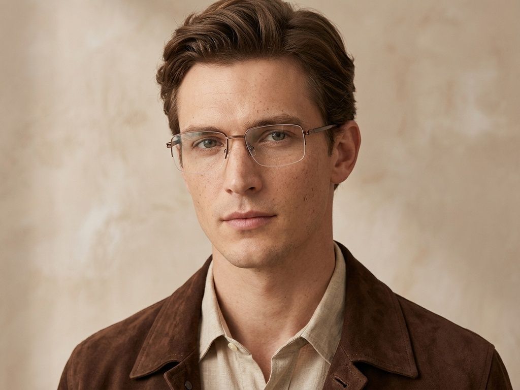 Semi-rimless Copper Metal Glasses #BS2012-2915
