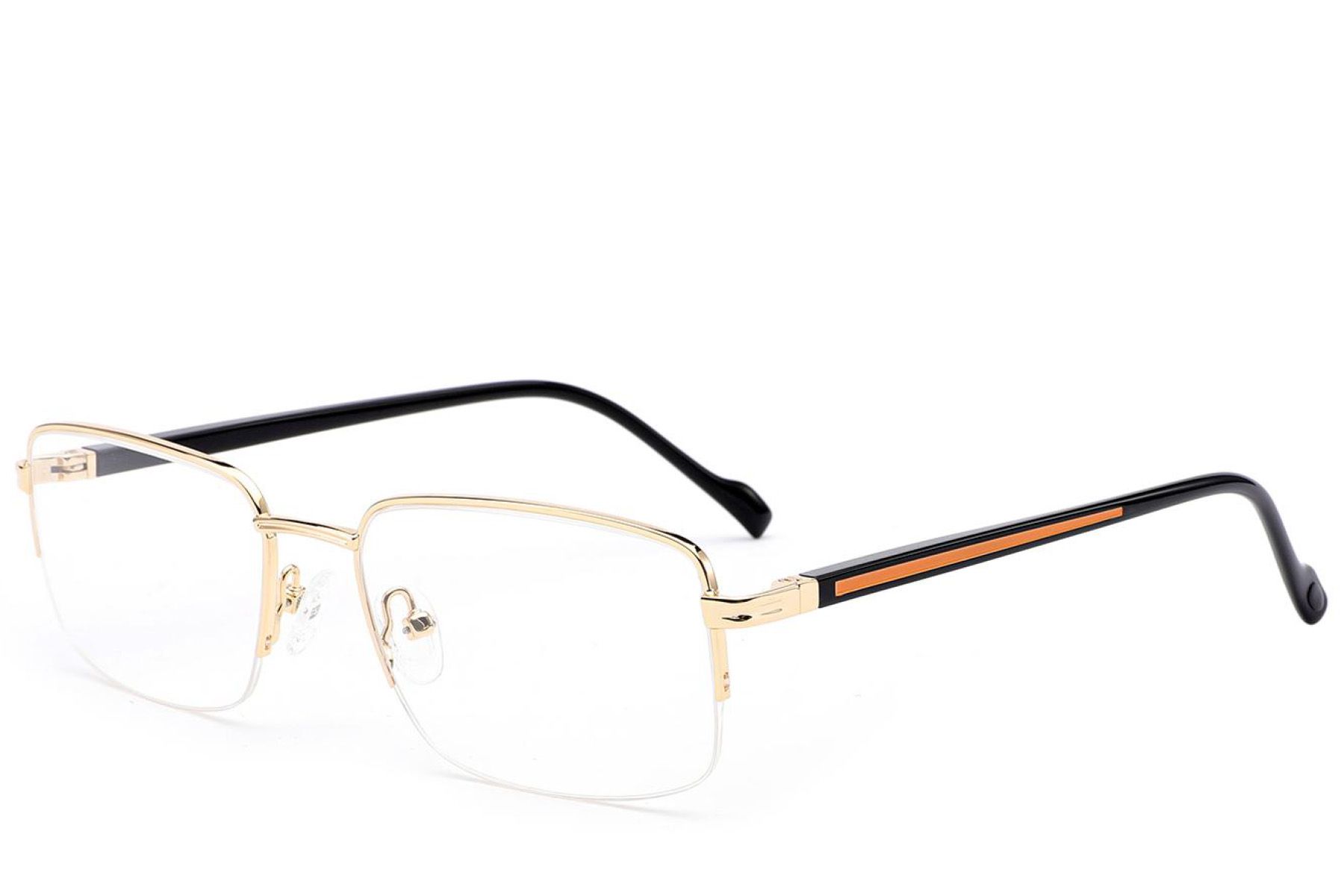Semi-rimless Golden Metal Glasses #BS2012-2916