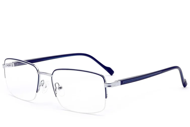 Semi-rimless Blue Metal Glasses #BS2012-2917