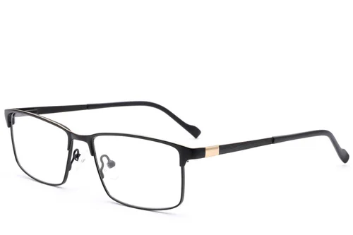 Lunettes rectangulaires en métal noir #BS2012-2918