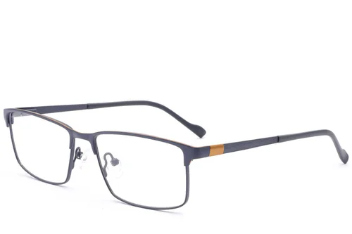Lunettes rectangulaires en métal gris #BS2012-2921