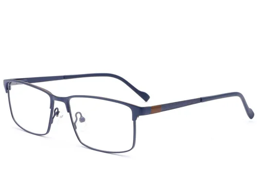 Lunettes rectangulaires en métal bleu #BS2012-2922