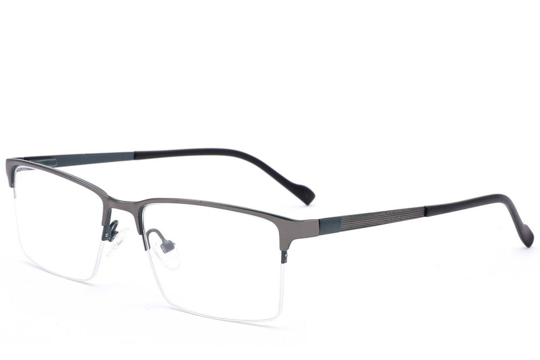 Occhiali semi-senza montatura in metallo grigio #BS2012-2924