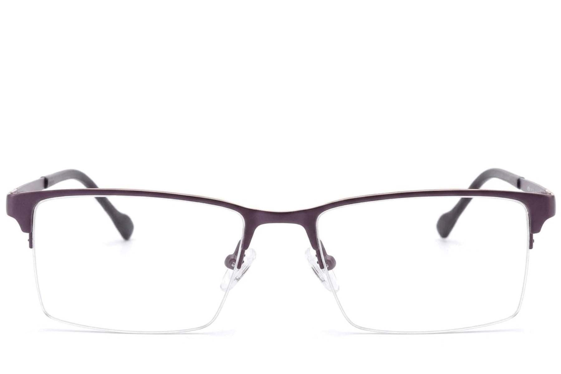 Gafas de metal morado con montura semi al aire #BS2012-2925