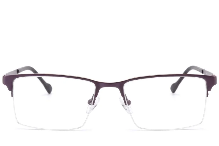 Gafas de metal morado con montura semi al aire #BS2012-2925
