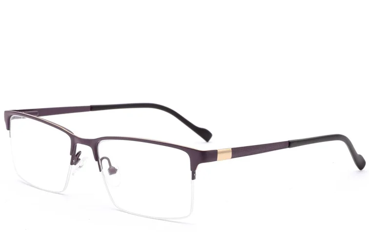 Semi-rimless Purple Metal Glasses #BS2012-2925
