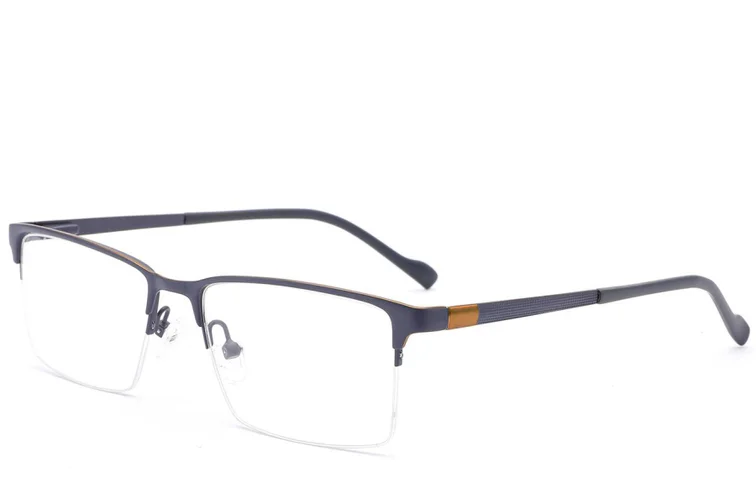 Semi-rimless Blue Metal Glasses #BS2012-2926