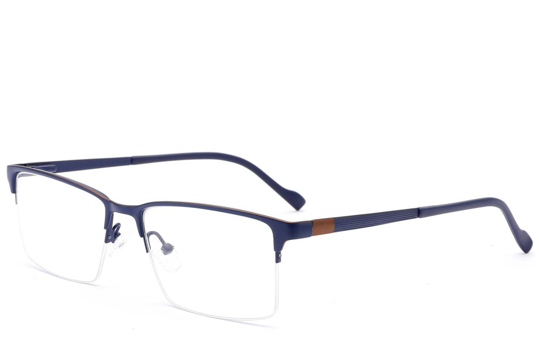 Semi-rimless Blue Metal Glasses #BS2012-2927