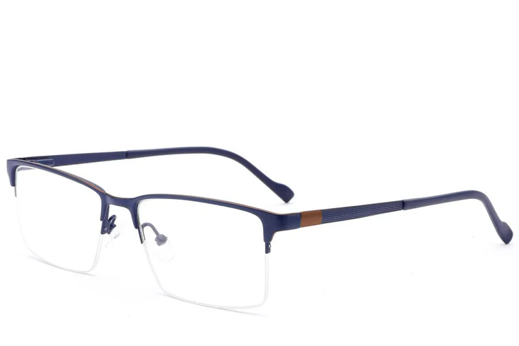Semi-rimless Blue Metal Glasses #BS2012-2927