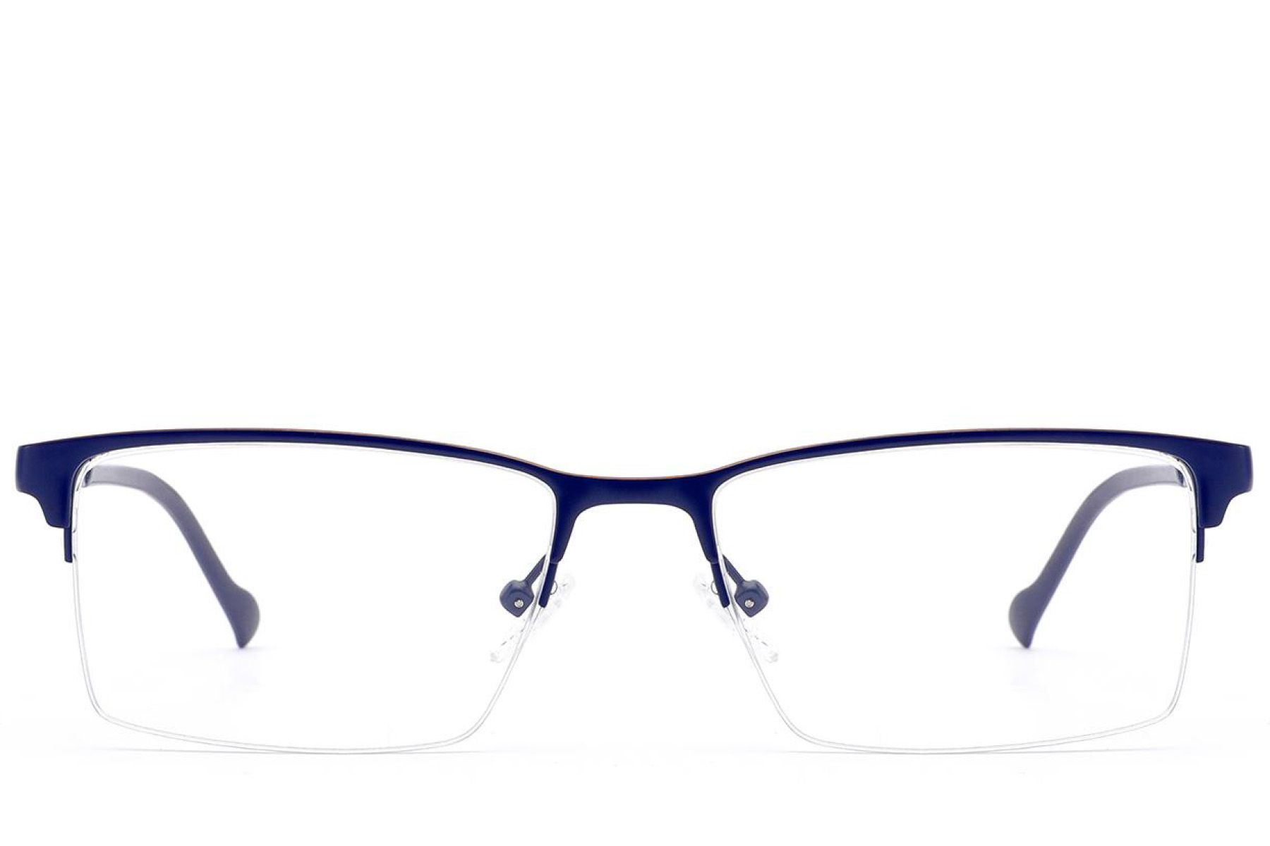 Semi-rimless Blue Metal Glasses #BS2012-2927